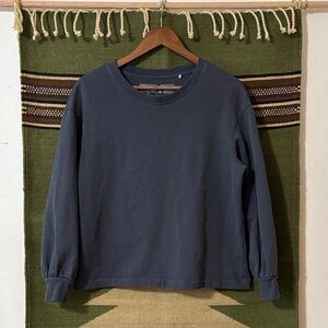 Patagonia Dark Blue Long Sleeve Shirt regenerative 100% organic cotton